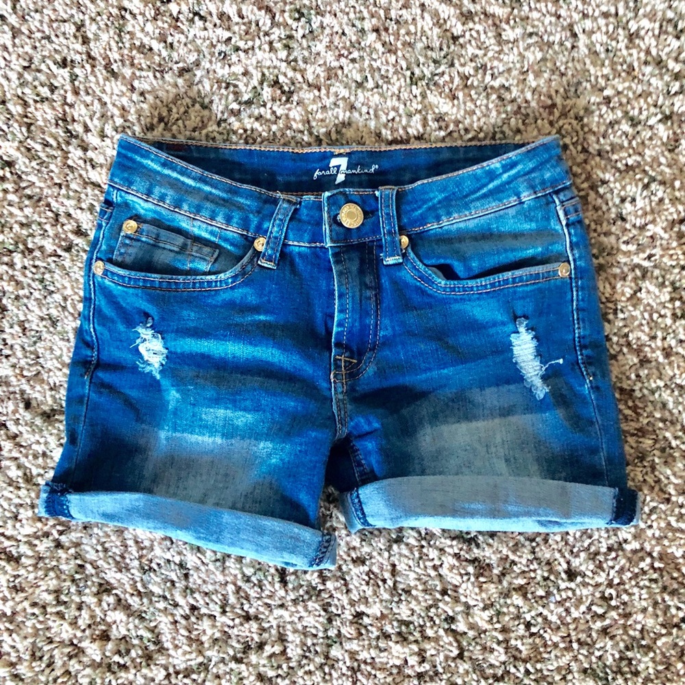 7 kids distressed denim shorts